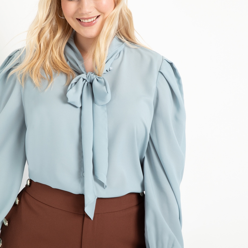Scarf Front Blouse